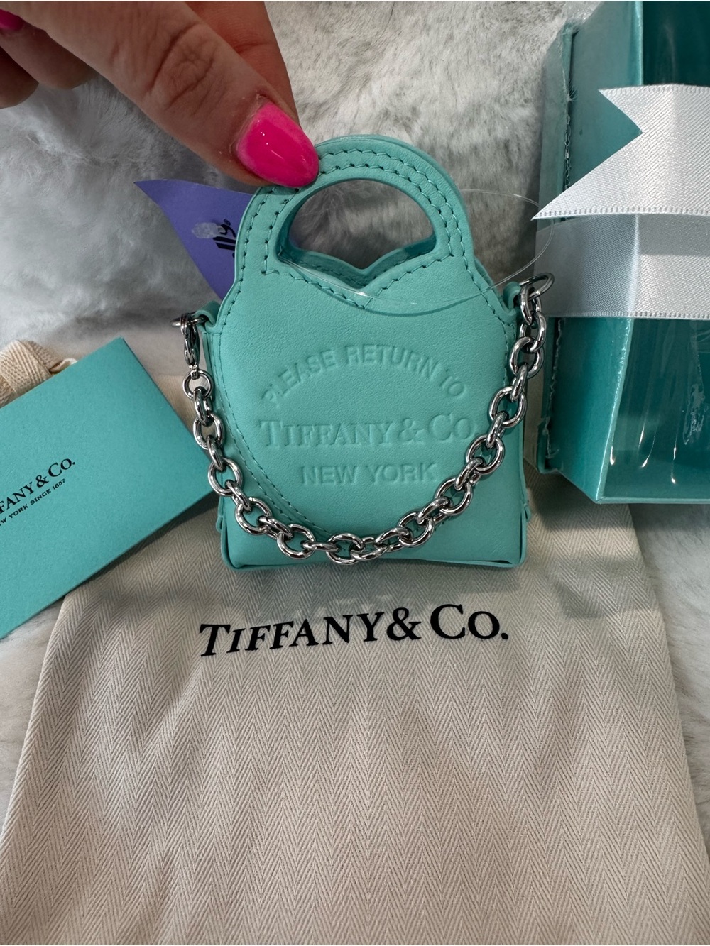 Tiffany & Co. Mini Leather Tote in Tiffany Blue